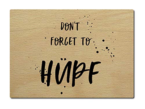 Interluxe Postkarte aus Holz Don´t forget to hüpf DIN A6 105x148mm Karte Echtholz Spruch von Interluxe