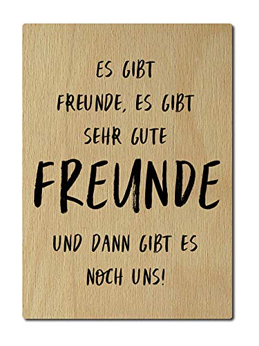 Interluxe Postkarte aus Holz Es gibt Freunde Liebe Freundin DIN A6 105x148mm Karte Echtholz Spruch Liebeserklärung von Interluxe
