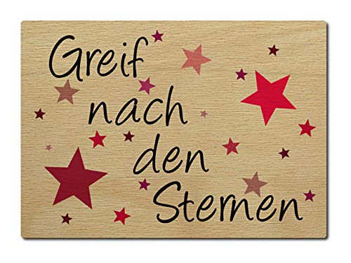 Interluxe Postkarte aus Holz Greif nach den Sternen Karte Motivation Gruß Geschenk von Interluxe