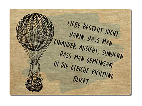 Interluxe Postkarte aus Holz Liebe besteht nicht darin DIN A6 105x148mm Karte Echtholz Grußkarte Spruch Hochzeit von Interluxe