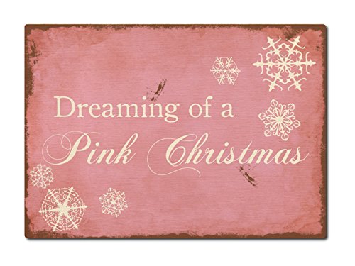 LUXECARDS POSTKARTE aus Holz DREAMING OF A PINK CHRISTMAS Weihnachtskarte von Interluxe
