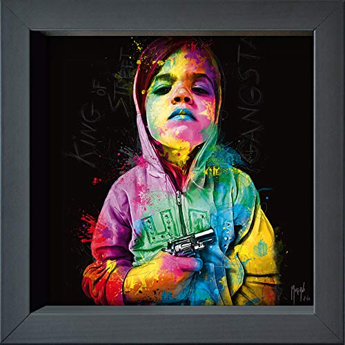 International Graphics Gerahmte Postkarte - MURCIANO, Patrice - ''Gangsta Child, King of Street'' - 16 x 16 cm - anthrazitfarbener Rahmen von International Graphics