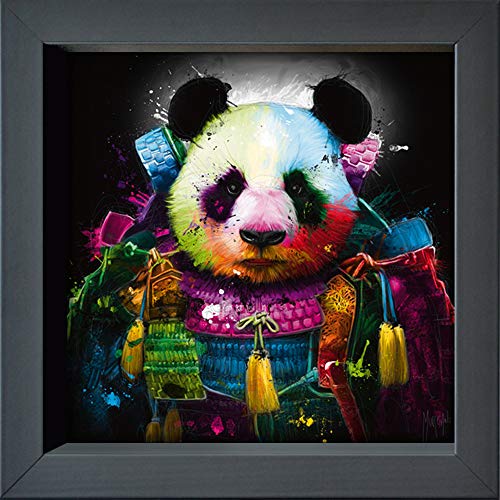 International Graphics Gerahmte Postkarte - MURCIANO, Patrice - ''Panda Samourai'' - 16 x 16 cm - anthrazitfarbener Rahmen von International Graphics
