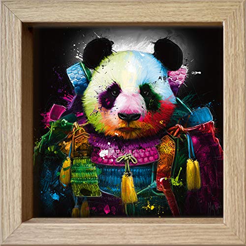 International Graphics Gerahmte Postkarte - MURCIANO, Patrice - ''Panda Samourai'' - 16 x 16 cm - holzfarbener Rahmen von International Graphics