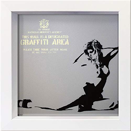 International Graphics Gerahmte Postkarte - ZALEZ - ''Graffiti Area I'' - 16 x 16 cm - weißer Rahmen von International Graphics