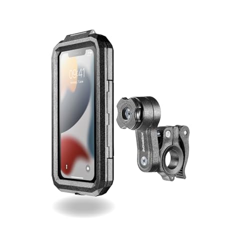 Interphone - QUIKLOX Modular System - 2 in 1 - Handyhalterung für Motorräder - Universelle wasserdichte Hartschale für Smartphones bis 6,5" - Lenkerha von Interphone