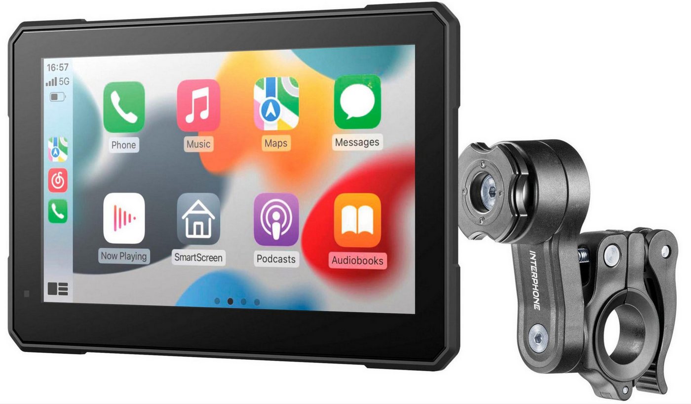 Interphone Sync70 Smart Display mit Zubehör Motorrad-Navigationsgerät (Wasserdicht Bluetooth) von Interphone