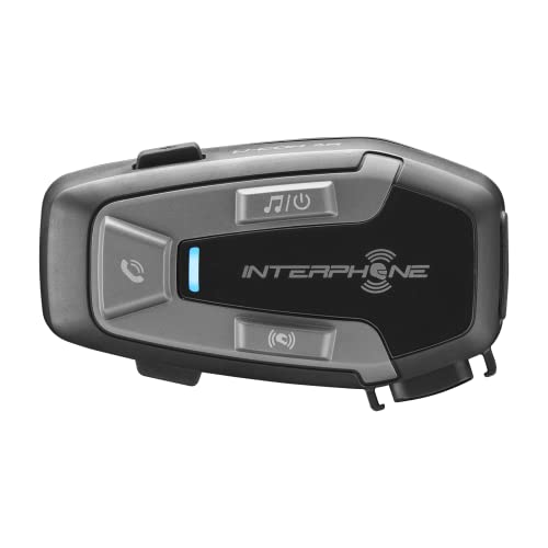 Interphone U-Com 6R - Einzelpack - Abnehmbare Bluetooth 5.2 Motorrad-Gegensprechanlage und integrierter Akku, 15 Stunden Autonomie, 1 km Motorrad, TFT von Interphone