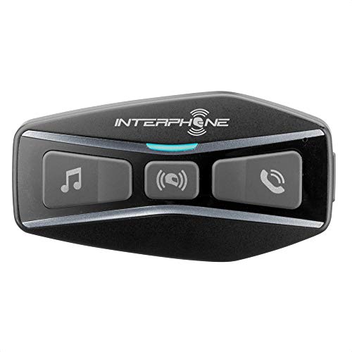 Interphone UCOM4 - Einzelpack - Bluetooth 5.0 Intercom for Motorcycle, Group Use at 4, Distance 1 Km, Autonomy Up to 15 Hours, Mp3, GPS, IP67 Waterproof, Universal, Black von Interphone