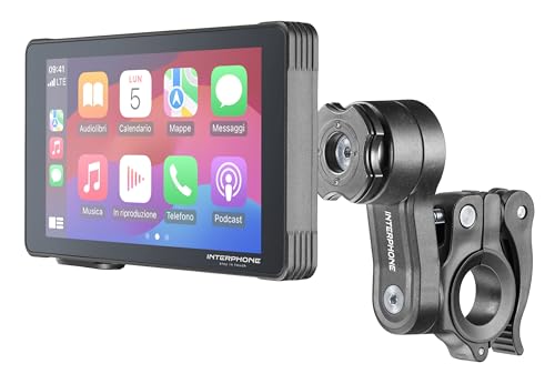 QUIKLOX – CARPLAY Motorrad-Display – Android mit Lenkerhalterung, kann mit Quiklox Auto- und Motorradhalterungen verwendet Werden von Interphone