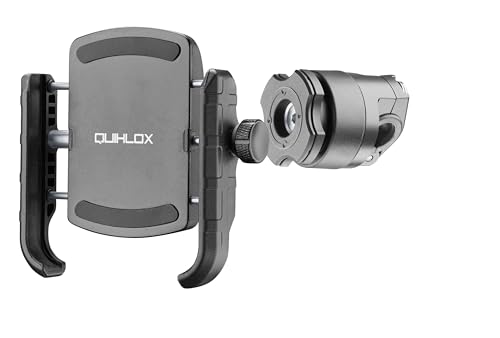 QUIKLOX – Universeller Smartphone-Halter (von 3,5" bis 7,5") mit Spiegel- oder Traversinor-Befestigung, QUIKLOX-Baukastensystem, Motorrad-Handyhalter, Schnellverschluss-Befestigung von Interphone