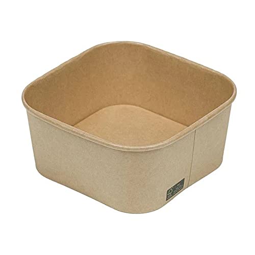 Intertan QKSB1000 Kraftpapier Quadratischer Lebensmittelbehälter, 1000ml Kapazität, 50 Stück von Intertan -1922-