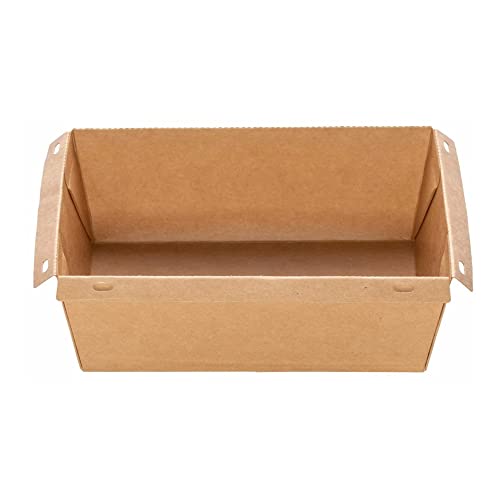 Intertan QS1500 Kraftpapier Rechteckig Foodbox mit PET Safelock-Deckelsatz, 1500ml Kapazität, 20cm Länge, 14cm Breite, 8cm Höhe, 50 Stück von Intertan -1922-