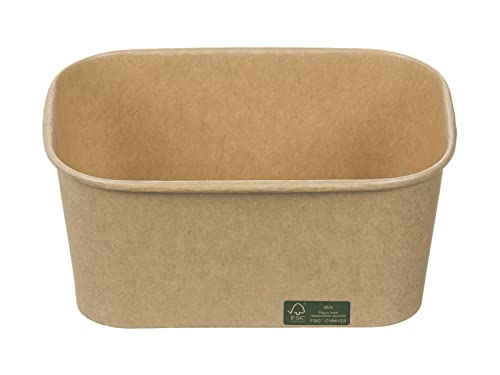 Intertan QWRKB1000 Kraftpapier Foodbox, 1000ml Kapazität, 17.3cm Länge, 12.3cm Breite, 7.5cm Höhe, 50 Stück von Intertan -1922-