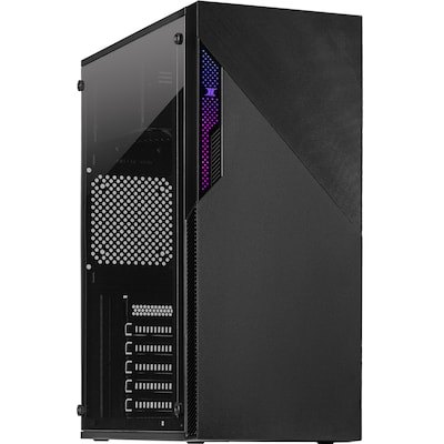 Inter-Tech A-303 Slant ATX RGB Gaming Gehäuse, Acrylglas-Seitenteil, Schwarz von Intertech