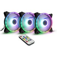 Inter-Tech Argus RGB-Fan Set RS-07, 120 mm Gehäuselüfter mit RGB Kristall-Effekt von Inter-Tech