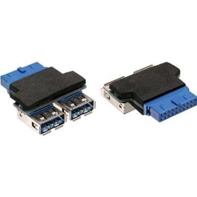 Inline Adapter intern USB 3.0 zu extern 2X USB 3.0 19pol. Mainboard-Stecker von Intos