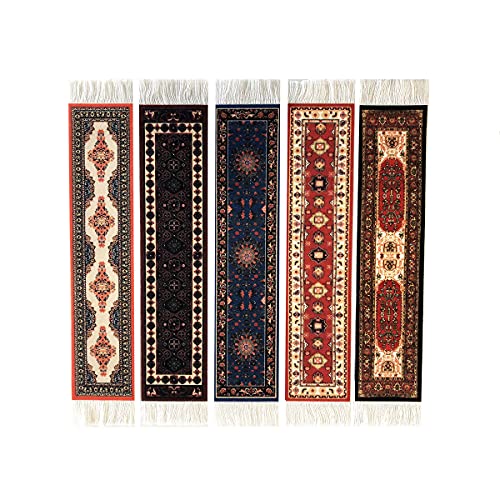 Set mit 5 Teppich-Lesezeichen, bunte Teppich-Lesezeichen zum Lesen, Miniatur-Design, orientalisches Design, Bürozubehör Set mit 5 Teppich-Lesezeichen, bunte Teppich-Lesezeichen zum Lesen, Miniatur-Design, orientalisches Design, Bürozubehör von Inusitus