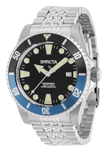 Invicta Pro Diver 39752 Herren Uhr - Wasserdicht - Analog - Automatikuhr - Edelstahl mit schwarzen zifferblat - 44mm von Invicta