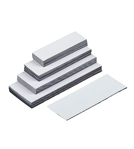 Inwell - Magnetetiketten in Farbe Weiß | 15 mm | Länge 120 mm | 100 Stück | Magnetische Etiketten | Magnetisches Band | Magneten beschriftbar | Magnetstreifen beschreibbar von Inwell