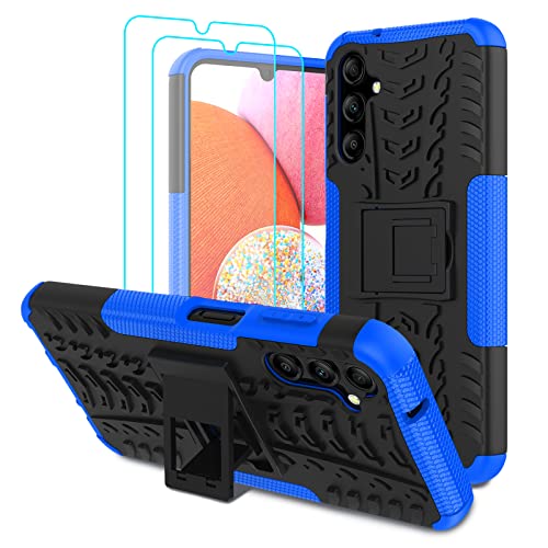 Iokmax Schutzhülle für Samsung Galaxy A14 4G/5G, mit 2 Displayschutzfolien, militärische Qualität, stoßfest, robust, mit Ständer, für Samsung Galaxy A14 4G/5G, Blau Iokmax Schutzhülle für Samsung Galaxy A14 4G/5G, mit 2 Displayschutzfolien, militärische Qualität, stoßfest, robust, mit Ständer, für Samsung Galaxy A14 4G/5G, Blau von Iokmax