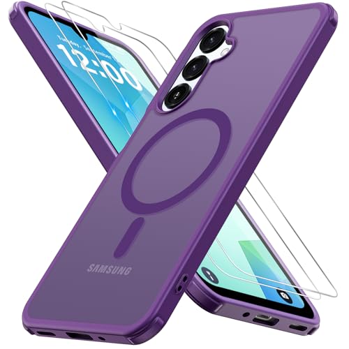 Iokmax für Samsung Galaxy A16 Hülle, Magnetisch Samsung A16 4G/5G Handyhülle mit 2 Stück Schutzfolie Stoßfest Kratzfest Zertifizierte Militärschutz Dünn Schutzhülle Matt urchscheinende Case,Lila Iokmax für Samsung Galaxy A16 Hülle, Magnetisch Samsung A16 4G/5G Handyhülle mit 2 Stück Schutzfolie Stoßfest Kratzfest Zertifizierte Militärschutz Dünn Schutzhülle Matt urchscheinende Case,Lila von Iokmax