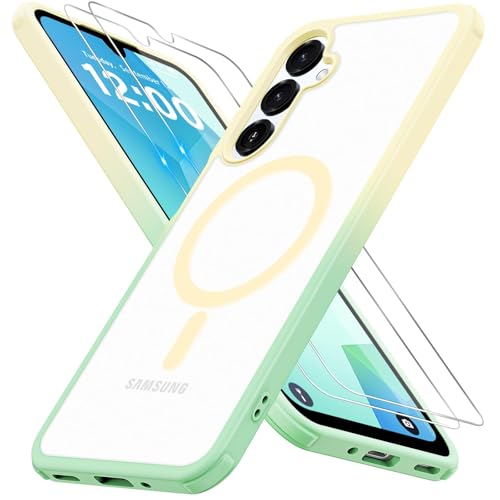 Iokmax für Samsung Galaxy A16 Hülle, Magnetisch Samsung A16 4G/5G Handyhülle mit 2 Stück Schutzfolie Stoßfest Kratzfest Zertifizierte Militärschutz Dünn Schutzhülle Matt urchscheinende Case,Gold-Grün Iokmax für Samsung Galaxy A16 Hülle, Magnetisch Samsung A16 4G/5G Handyhülle mit 2 Stück Schutzfolie Stoßfest Kratzfest Zertifizierte Militärschutz Dünn Schutzhülle Matt urchscheinende Case,Gold-Grün von Iokmax
