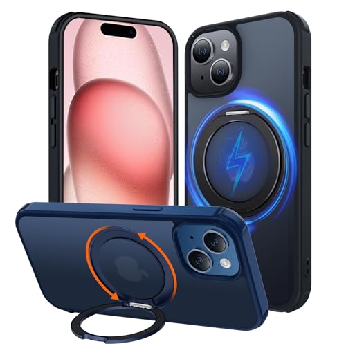 Iokmax für iPhone 15 Hülle mit Magnetisch Ring Ständer kompatibel mit MagSafe, Militärnorm Schutzhülle Stoßfeste Kratzfeste Handyhülle mit 360° Drehbar Ständer iPhone 15 Case Schwarz Iokmax für iPhone 15 Hülle mit Magnetisch Ring Ständer kompatibel mit MagSafe, Militärnorm Schutzhülle Stoßfeste Kratzfeste Handyhülle mit 360° Drehbar Ständer iPhone 15 Case Schwarz von Iokmax