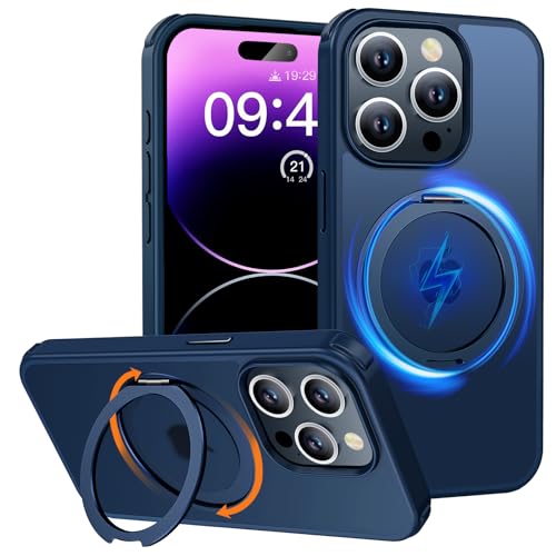 Iokmax für iPhone 15 Pro Hülle Kompatibel mit Magsafe mit 360°Magnetisches Ständer, Stoßfest Militärstandard, Kratzfest Schutzhülle, Anti-Fingerabdruck HandyHülle Case für iPhone 15 Pro-Matt-Blau Iokmax für iPhone 15 Pro Hülle Kompatibel mit Magsafe mit 360°Magnetisches Ständer, Stoßfest Militärstandard, Kratzfest Schutzhülle, Anti-Fingerabdruck HandyHülle Case für iPhone 15 Pro-Matt-Blau von Iokmax