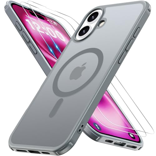 Iokmax für iPhone 16 Plus Hülle für Magsafe mit 2 Stück Schutzfolie, Stoßfest Kratzfest Magnetisch Handyhülle Zertifizierte Militärschutz Dünn Schutzhülle Matt Case für iPhone 16 Plus-6.7 Inch, Grau Iokmax für iPhone 16 Plus Hülle für Magsafe mit 2 Stück Schutzfolie, Stoßfest Kratzfest Magnetisch Handyhülle Zertifizierte Militärschutz Dünn Schutzhülle Matt Case für iPhone 16 Plus-6.7 Inch, Grau von Iokmax