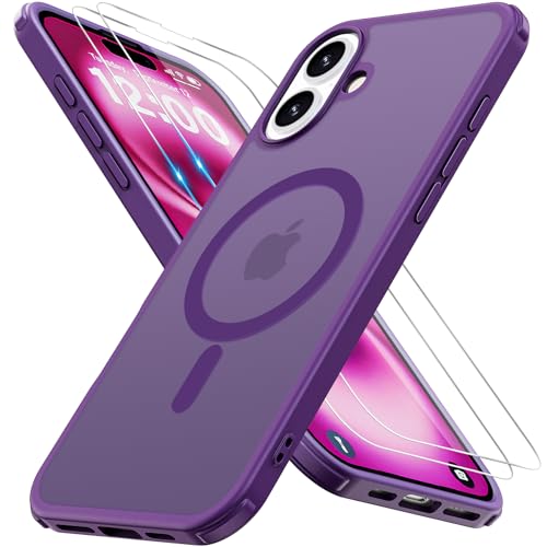 Iokmax für iPhone 16 Plus Hülle für Magsafe mit 2 Stück Schutzfolie, Stoßfest Kratzfest Magnetisch Handyhülle Zertifizierte Militärschutz Dünn Schutzhülle Matt Case für iPhone 16 Plus -6.7 Inch, Lila Iokmax für iPhone 16 Plus Hülle für Magsafe mit 2 Stück Schutzfolie, Stoßfest Kratzfest Magnetisch Handyhülle Zertifizierte Militärschutz Dünn Schutzhülle Matt Case für iPhone 16 Plus -6.7 Inch, Lila von Iokmax