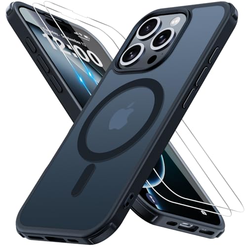 Iokmax für iPhone 16 Pro Hülle für Magsafe mit 2 Stück Schutzfolie, Stoßfest Kratzfest Magnetisch Handyhülle Zertifizierte Militärschutz Dünn Schutzhülle Matt Case für iPhone 16 Pro-6.3 Inch,Schwarz Iokmax für iPhone 16 Pro Hülle für Magsafe mit 2 Stück Schutzfolie, Stoßfest Kratzfest Magnetisch Handyhülle Zertifizierte Militärschutz Dünn Schutzhülle Matt Case für iPhone 16 Pro-6.3 Inch,Schwarz von Iokmax