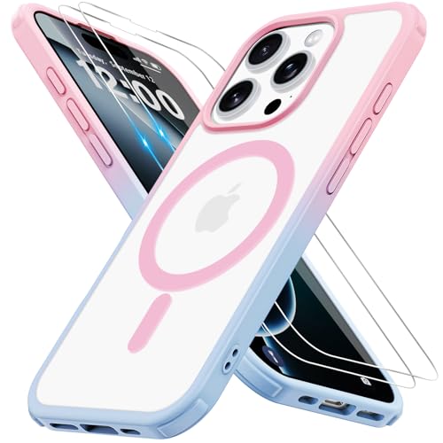 Iokmax für iPhone 16 Pro Hülle für Magsafe mit 2 Stück Schutzfolie, Stoßfest Kratzfest Magnetisch Handyhülle Zertifizierte Militärschutz Dünn Schutzhülle Matt Case für iPhone 16 Pro-6.3 Inch-Rosa-Blau Iokmax für iPhone 16 Pro Hülle für Magsafe mit 2 Stück Schutzfolie, Stoßfest Kratzfest Magnetisch Handyhülle Zertifizierte Militärschutz Dünn Schutzhülle Matt Case für iPhone 16 Pro-6.3 Inch-Rosa-Blau von Iokmax