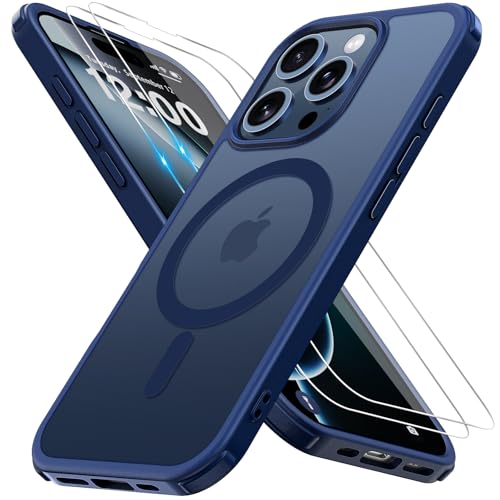 Iokmax für iPhone 16 Pro Hülle für Magsafe mit 2 Stück Schutzfolie, Stoßfest Kratzfest Magnetisch Handyhülle Zertifizierte Militärschutz Dünn Schutzhülle Matt Case für iPhone 16 Pro-6.3 Inch, Blau Iokmax für iPhone 16 Pro Hülle für Magsafe mit 2 Stück Schutzfolie, Stoßfest Kratzfest Magnetisch Handyhülle Zertifizierte Militärschutz Dünn Schutzhülle Matt Case für iPhone 16 Pro-6.3 Inch, Blau von Iokmax