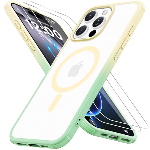 Iokmax für iPhone 16 Pro Max Hülle für Magsafe mit 2 Stück Schutzfolie, Stoßfest Kratzfest Magnetisch Handyhülle Zertifizierte Militärschutz Dünn Schutzhülle Matt Case-6.9 Inch,Gold-Grün Iokmax für iPhone 16 Pro Max Hülle für Magsafe mit 2 Stück Schutzfolie, Stoßfest Kratzfest Magnetisch Handyhülle Zertifizierte Militärschutz Dünn Schutzhülle Matt Case-6.9 Inch,Gold-Grün von Iokmax