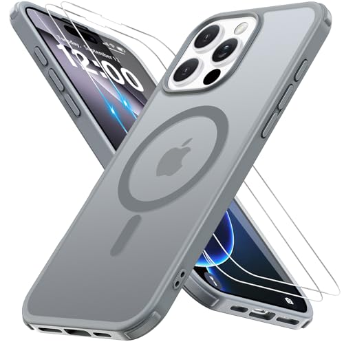 Iokmax für iPhone 16 Pro Max Hülle für Magsafe mit 2 Stück Schutzfolie, Stoßfest Kratzfest Magnetisch Handyhülle Zertifizierte Militärschutz Dünn Schutzhülle Matt Case für 16 Pro Max-6.9 Inch, Grau Iokmax für iPhone 16 Pro Max Hülle für Magsafe mit 2 Stück Schutzfolie, Stoßfest Kratzfest Magnetisch Handyhülle Zertifizierte Militärschutz Dünn Schutzhülle Matt Case für 16 Pro Max-6.9 Inch, Grau von Iokmax