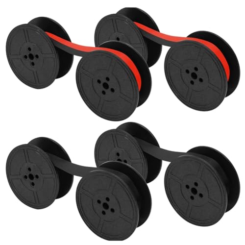 Iouaer 4-Teiliges Universal-Schreibmaschinenband mit Doppelspule Als für die Meisten Schreibmaschinen (Schwarz-Rot, Schwarz) von Iouaer