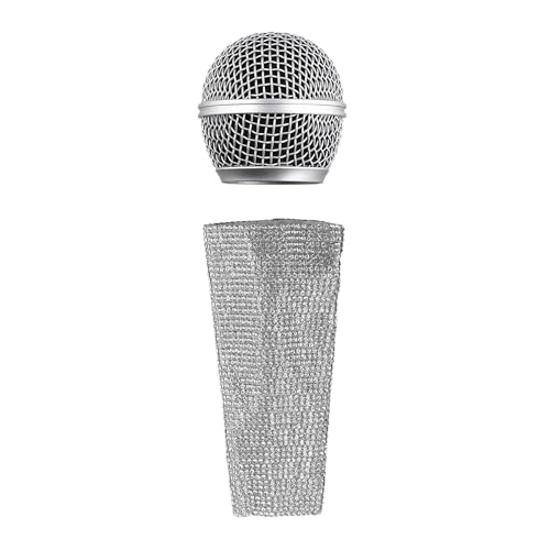 Iouaer Sparkle Mikrofonhülle, Kabelgebundene Mikrofon-Handabdeckung und Mesh-Mikrofongrillkopf für -Mikrofone, Silberfarben Iouaer Sparkle Mikrofonhülle, Kabelgebundene Mikrofon-Handabdeckung und Mesh-Mikrofongrillkopf für -Mikrofone, Silberfarben von Iouaer
