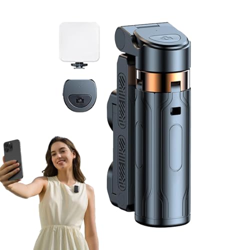 Selfie Tripod, Portable Selfie Stand, Selfie Phone Mount, 360 Grad Tripod with Compact and Portable Design for Recording Videos, Taking Selfies, or Livestreaming (1 Stück) von Iouyjiu