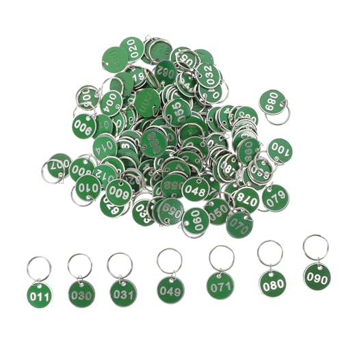 Ipetboom 100 Stück Digitale Hand Schlüsselnummernschild Wiederverwendbar Zahlen Nummerierte Aufkleber Nummerierte Schließfach-schlüsselanhänger Id -tag Bezeichner Aluminiumlegierung Green von Ipetboom