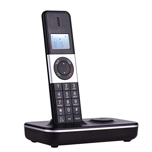Digitales schnurloses Telefon mit LCD-Display, Anrufer-ID, Freisprecheinrichtung, Konferenzanruf, 16 Sprachen, kompatibel mit 5 Kopfhörern, Anschluss für Büro von Irfora