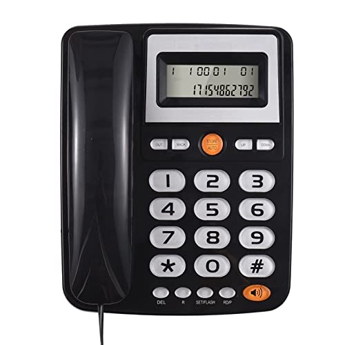 Festnetztelefon mit Kabel Schreibtisch Telefon mit großem Knopfkabel für Senioren Telefon mit LCD-Display Funktionen Flash/Wahlwiederholung/Freisprecheinrichtung Dual Ports für die von Irfora