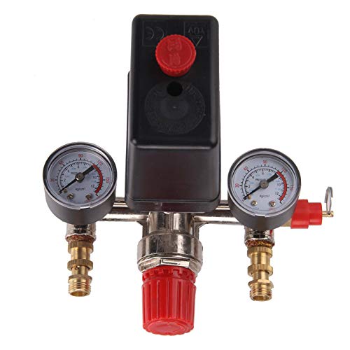 Irfora 230V Druckschalter Luftventil Ansaugkrümmer Kompressor Steuerregler Manometer Set von Irfora