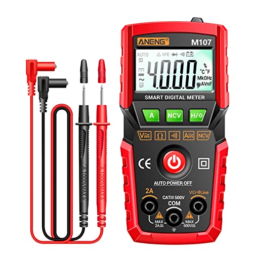 Irfora M107 Smart Digital Multimeter 4000 Counts NCV Universal Meter Handheld Multifunktionaler Tester Voltmeter Amperemeter mit Hintergrundbeleuchtung Taschenlampe AC/DC Spannungs- und Irfora M107 Smart Digital Multimeter 4000 Counts NCV Universal Meter Handheld Multifunktionaler Tester Voltmeter Amperemeter mit Hintergrundbeleuchtung Taschenlampe AC/DC Spannungs- und von Irfora