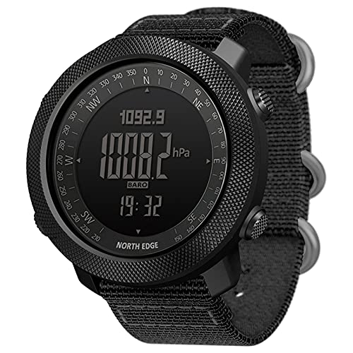 Irfora Outdoor wasserdichte Armbanduhr,Digitale Sportuhr für Herren mit Höhenmesser-Barometer Kompass World Time 50M wasserdichte Pedometer-Armbanduhr von Irfora