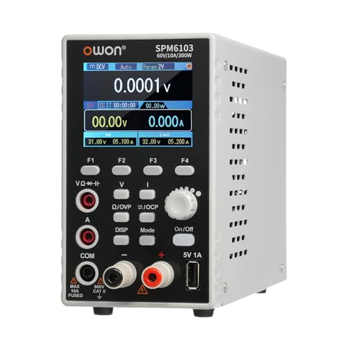 Irfora SPM6103 Programmierbares Labornetzteil (0–60 V, 0–10 A), 300 W Tisch-Gleichstromnetzteil mit Multimeter-geregeltem Netzteil mit 2,8-Zoll-LCD-Display und Taste zum Aktivieren/Deaktivieren des von Irfora