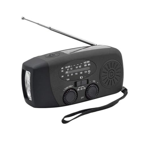 Notfall-Handkurbelradio mit LED-Taschenlampe für Notfälle, tragbares AM/FM-NOAA-Wetterradio, Dynamoradio mit 2000-mAh-Powerbank, Telefonladegerät, USB-Aufladung und Solarstrom für Camping-Notfälle Notfall-Handkurbelradio mit LED-Taschenlampe für Notfälle, tragbares AM/FM-NOAA-Wetterradio, Dynamoradio mit 2000-mAh-Powerbank, Telefonladegerät, USB-Aufladung und Solarstrom für Camping-Notfälle von Irfora