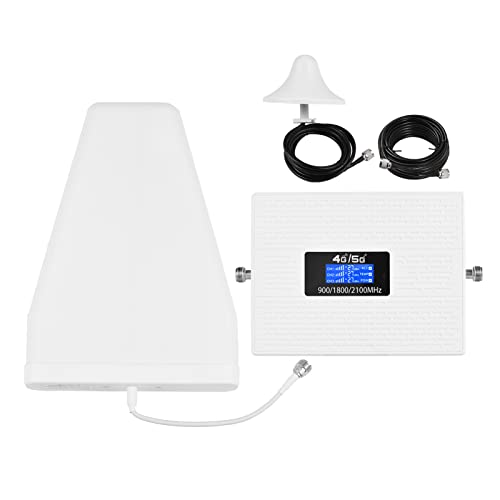 Signal Booster Kit Telefon Signalverstärker Handy Signal Booster Mobile Signal Repeater Tri Band Signal Booster Repeater mit logarithmischer Periodenantenne Omnidirektionale Deckenantenne 2G 3G 4G von Irfora