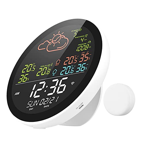 Tuya WiFi Intelligente Wetterstation mit Uhr Innen- und Außentemperatur- und Luftfeuchtigkeitsmesser Multifunktionaler großer Farbbildschirm Wetteruhr Temp. & Feuchtigkeitsmesser mit 1 Sensor Tuya WiFi Intelligente Wetterstation mit Uhr Innen- und Außentemperatur- und Luftfeuchtigkeitsmesser Multifunktionaler großer Farbbildschirm Wetteruhr Temp. & Feuchtigkeitsmesser mit 1 Sensor von Irfora