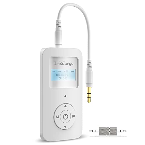 Bluetooth Adapter Audio 5.0 Transmitter Empfänger 3 in 1 Sender Receiver Wireless Adapter mit LCD - Anzeige, Dual Pairing, 3.5 mm AUX Kabel für TV PC Laptop Stereoanlage Kopfhörer Auto Switch MP3 /MP4 von IrisCargo